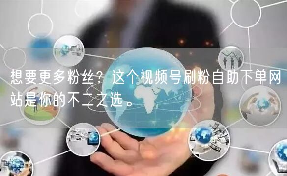想要更多粉丝？这个视频号刷粉自助下单网站是你的不二之选。