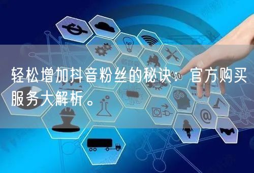 轻松增加抖音粉丝的秘诀：官方购买服务大解析。