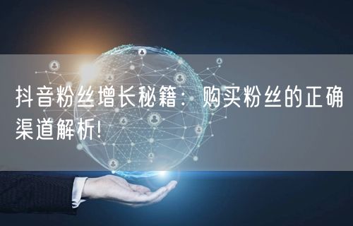 抖音粉丝增长秘籍：购买粉丝的正确渠道解析!