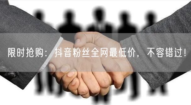 限时抢购：抖音粉丝全网最低价，不容错过！