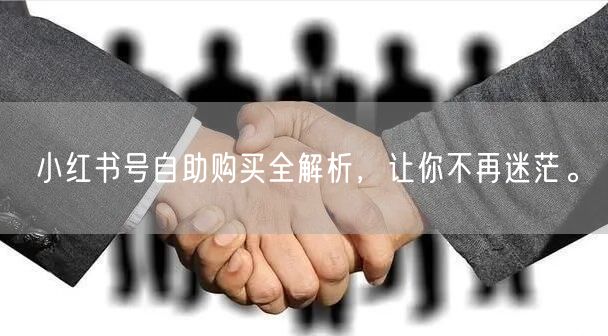 小红书号自助购买全解析，让你不再迷茫。