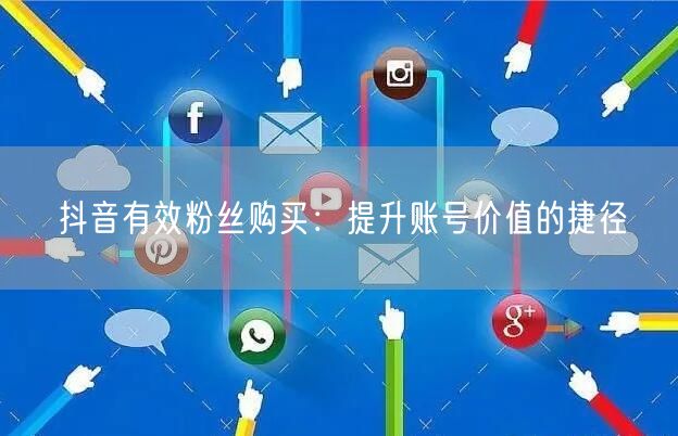 抖音有效粉丝购买：提升账号价值的捷径