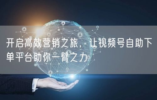开启高效营销之旅，让视频号自助下单平台助你一臂之力