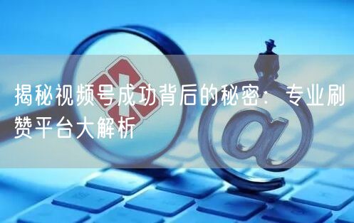 揭秘视频号成功背后的秘密：专业刷赞平台大解析