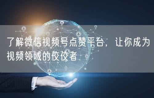了解微信视频号点赞平台，让你成为视频领域的佼佼者
