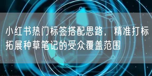 小红书热门标签搭配思路，精准打标拓展种草笔记的受众覆盖范围
