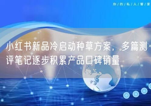 小红书新品冷启动种草方案，多篇测评笔记逐步积累产品口碑销量